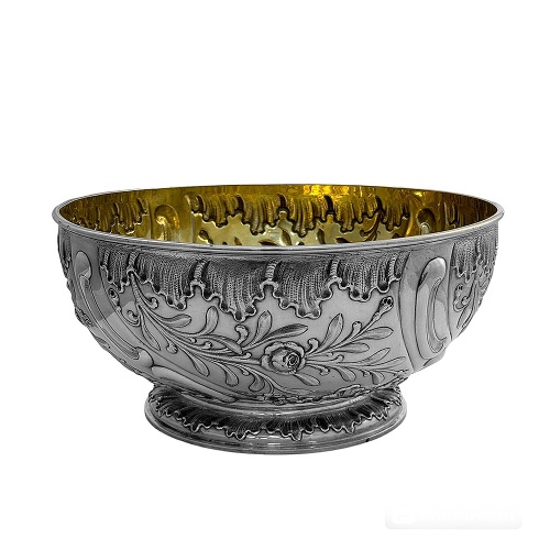 Art Nouveau Silver Punch Bowl 1900